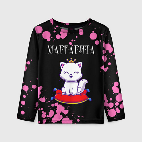Детский лонгслив Маргарита КОШКА Брызги / 3D-принт – фото 1