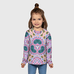 Лонгслив детский ЦВЕТНОЙ УЗОР КАЛЕЙДОСКОПА, цвет: 3D-принт — фото 2