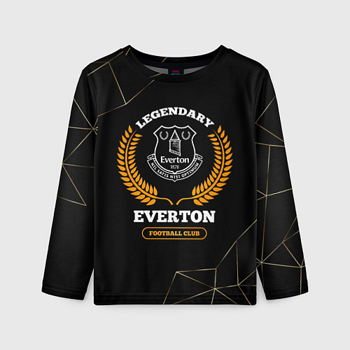 Детский лонгслив Лого Everton и надпись Legendary Football Club на / 3D-принт – фото 1