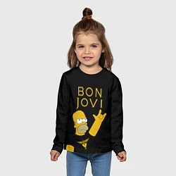 Лонгслив детский Bon Jovi Гомер Симпсон Рокер, цвет: 3D-принт — фото 2