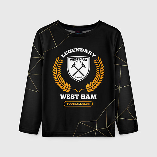 Детский лонгслив Лого West Ham и надпись Legendary Football Club на / 3D-принт – фото 1