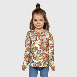 Лонгслив детский Цветочный винтажный орнамент, цвет: 3D-принт — фото 2
