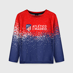 Лонгслив детский Atletico madrid атлетико мадрид брызги красок, цвет: 3D-принт