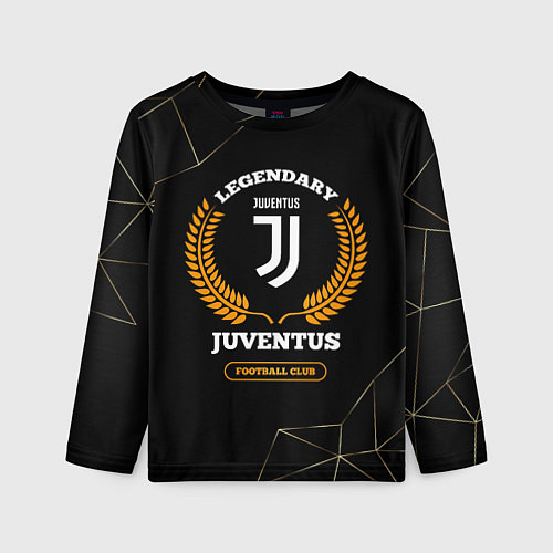 Детский лонгслив Лого Juventus и надпись Legendary Football Club на / 3D-принт – фото 1