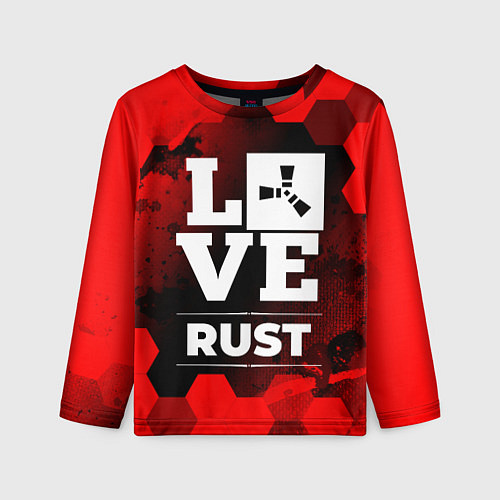 Детский лонгслив Rust Love Классика / 3D-принт – фото 1