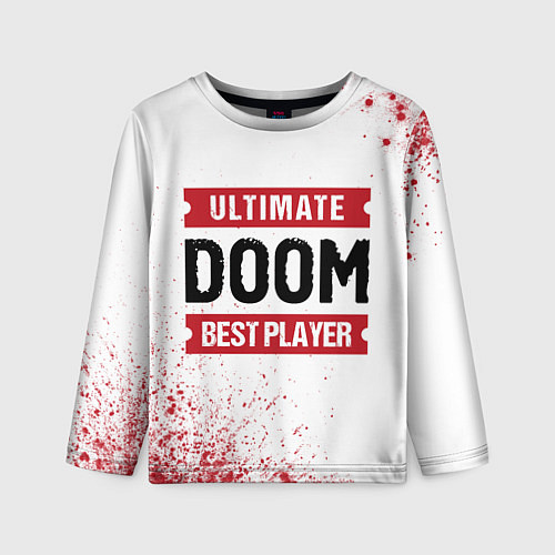 Детский лонгслив Doom: красные таблички Best Player и Ultimate / 3D-принт – фото 1