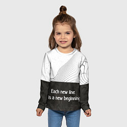 Лонгслив детский Линии жизни Life lines, цвет: 3D-принт — фото 2
