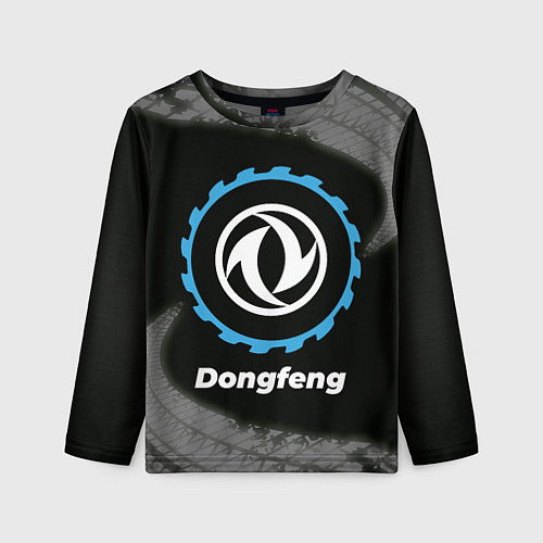 Детский лонгслив Dongfeng в стиле Top Gear со следами шин на фоне / 3D-принт – фото 1