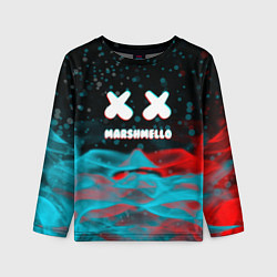 Лонгслив детский Marshmello logo крапинки, цвет: 3D-принт