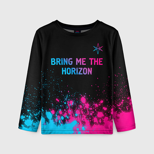 Детский лонгслив Bring Me the Horizon Neon Gradient / 3D-принт – фото 1