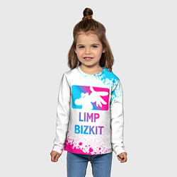 Лонгслив детский Limp Bizkit Neon Gradient, цвет: 3D-принт — фото 2