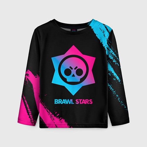 Детский лонгслив Brawl Stars Neon Gradient / 3D-принт – фото 1