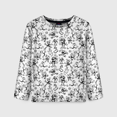 Детский лонгслив Паттерн Cuphead the delicious last course / 3D-принт – фото 1
