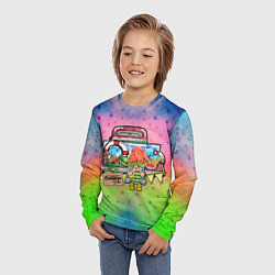 Лонгслив детский Продавец арбузов на машине, цвет: 3D-принт — фото 2