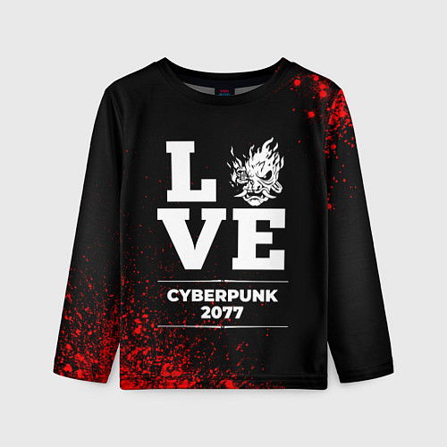 Детский лонгслив Cyberpunk 2077 Love Классика / 3D-принт – фото 1