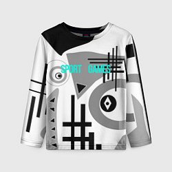 Детский лонгслив SPORT GAMES черно-белый абстрактный узор