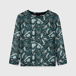 Детский лонгслив Гранжевый абстрактный узор на темно сером фоне