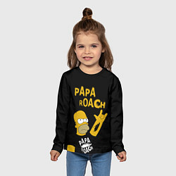 Лонгслив детский Papa Roach, Гомер Симпсон, цвет: 3D-принт — фото 2