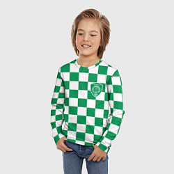 Лонгслив детский ФК Ахмат на фоне бело зеленой формы в квадрат, цвет: 3D-принт — фото 2