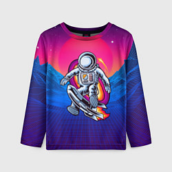 Лонгслив детский Космонавт с ракетой, цвет: 3D-принт