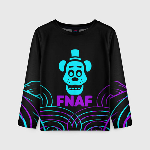 Детский лонгслив FNAF Фредди neon / 3D-принт – фото 1
