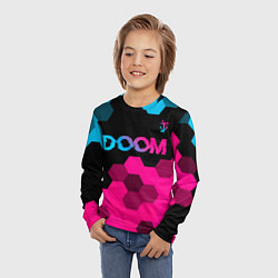 Лонгслив детский Doom Neon Gradient, цвет: 3D-принт — фото 2