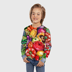 Лонгслив детский Вкусное изобилие, цвет: 3D-принт — фото 2