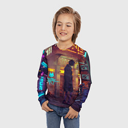 Лонгслив детский Stray Cat x Robots, цвет: 3D-принт — фото 2