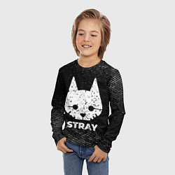 Лонгслив детский Stray с потертостями на темном фоне, цвет: 3D-принт — фото 2