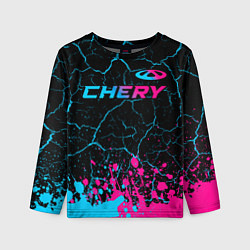 Детский лонгслив Chery - neon gradient: символ сверху