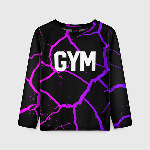 Детский лонгслив Gym - Трещины неоновые / 3D-принт – фото 1