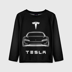 Детский лонгслив Tesla white light