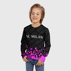 Лонгслив детский AC Milan pro football: символ сверху, цвет: 3D-принт — фото 2