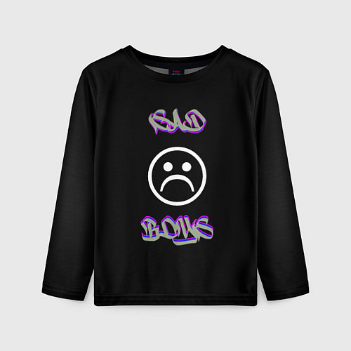 Детский лонгслив Sad boys лого / 3D-принт – фото 1