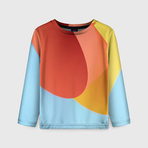 Детский лонгслив Абстрактные разноцветные листы / 3D-принт – фото 1