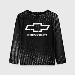 Лонгслив детский Chevrolet с потертостями на темном фоне, цвет: 3D-принт