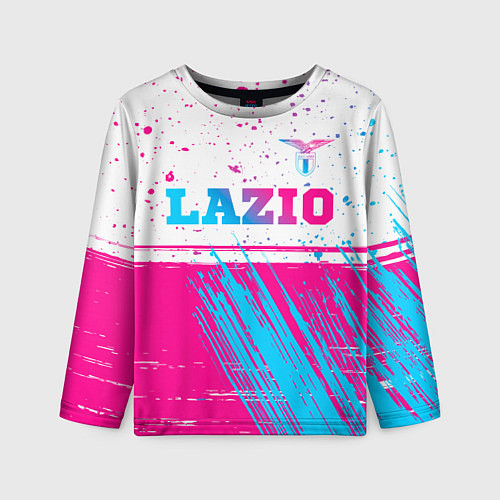 Детский лонгслив Lazio neon gradient style: символ сверху / 3D-принт – фото 1