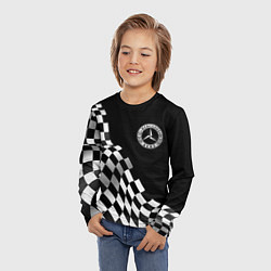 Лонгслив детский Mercedes racing flag, цвет: 3D-принт — фото 2
