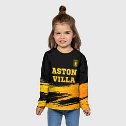 Лонгслив детский Aston Villa - gold gradient: символ сверху, цвет: 3D-принт — фото 2
