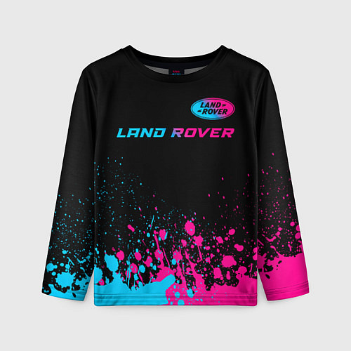 Детский лонгслив Land Rover - neon gradient: символ сверху / 3D-принт – фото 1