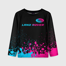 Детский лонгслив Land Rover - neon gradient: символ сверху