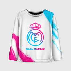 Детский лонгслив Real Madrid neon gradient style