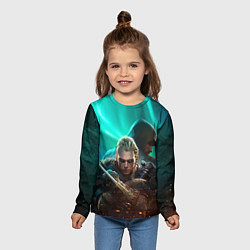 Лонгслив детский Assassins Creed Valhalla art, цвет: 3D-принт — фото 2