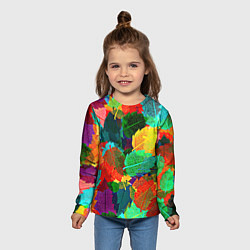 Лонгслив детский Colored leaves, цвет: 3D-принт — фото 2