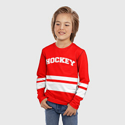 Лонгслив детский Hockey - две волосы, цвет: 3D-принт — фото 2