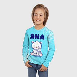 Лонгслив детский Яна белый мишка, цвет: 3D-принт — фото 2