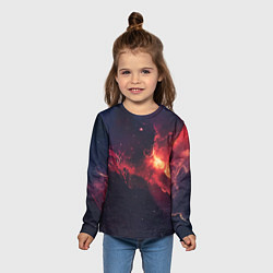 Лонгслив детский Космическое пламя, цвет: 3D-принт — фото 2
