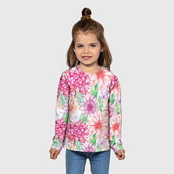 Лонгслив детский Георгин и гербер, цвет: 3D-принт — фото 2