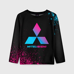 Лонгслив детский Mitsubishi - neon gradient, цвет: 3D-принт