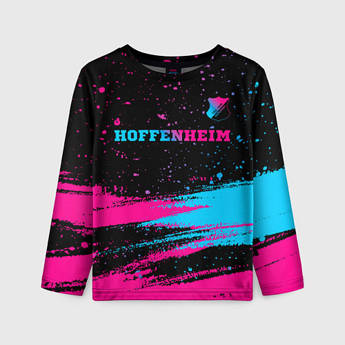 Детский лонгслив Hoffenheim - neon gradient: символ сверху / 3D-принт – фото 1